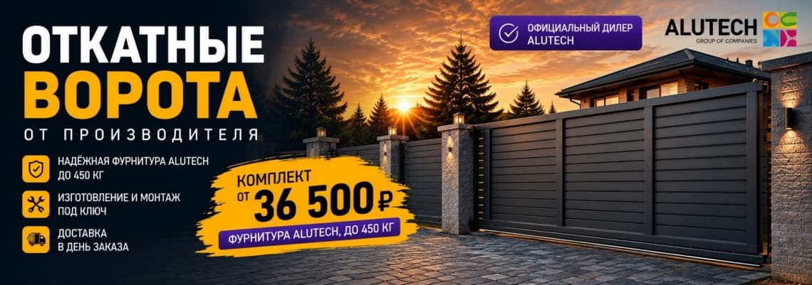 Откатные ворота — комплект от 36 500 ₽